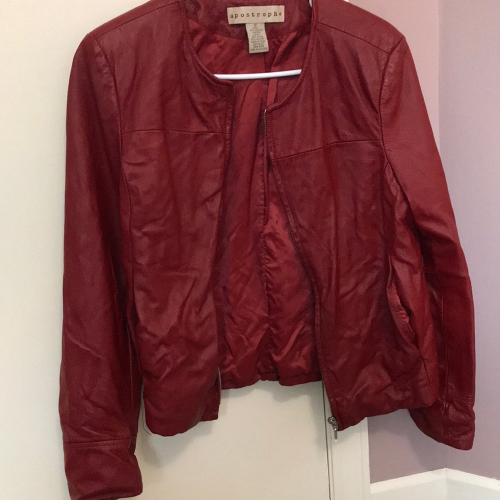 Red leather jacket